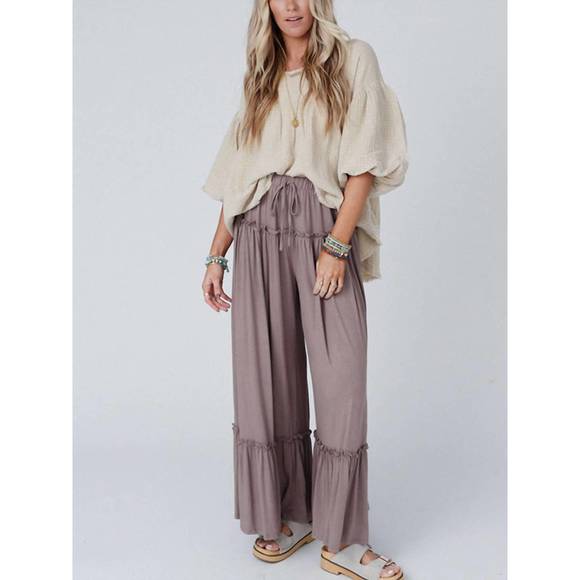 NEW THREE BIRD NEST summer frills pant in dusty purple - Picture 3 of 3